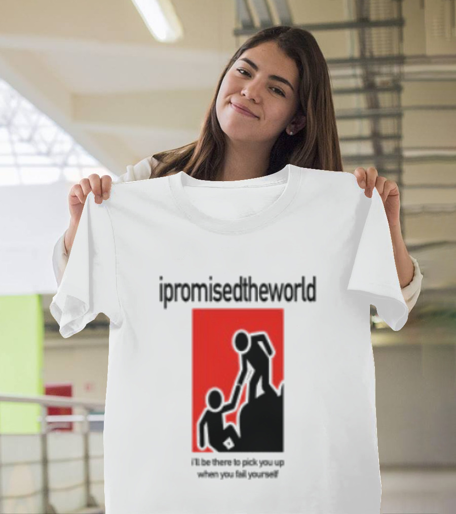 Ipromisedtheworld Helping Hand Support Black Text Red T-Shirt