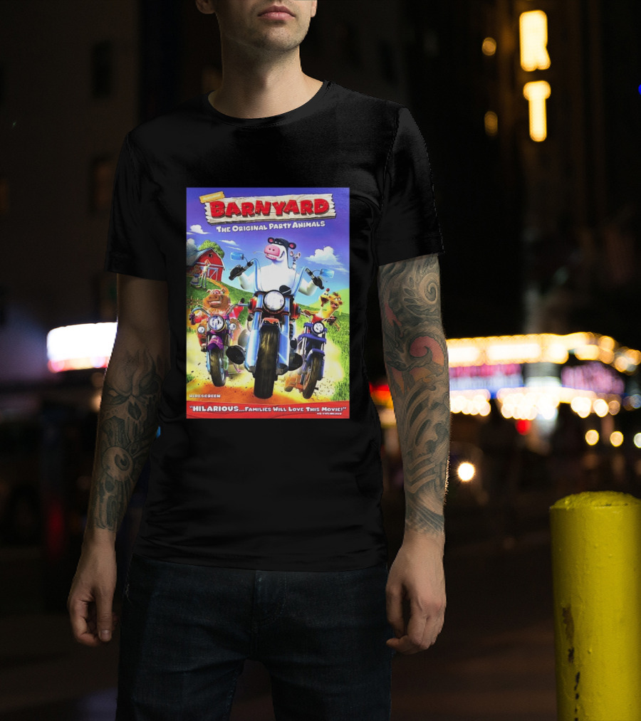 Nickelodeon Barnyard DVD 2006 Hilarious The Original Party Animals Widescreen T-Shirt