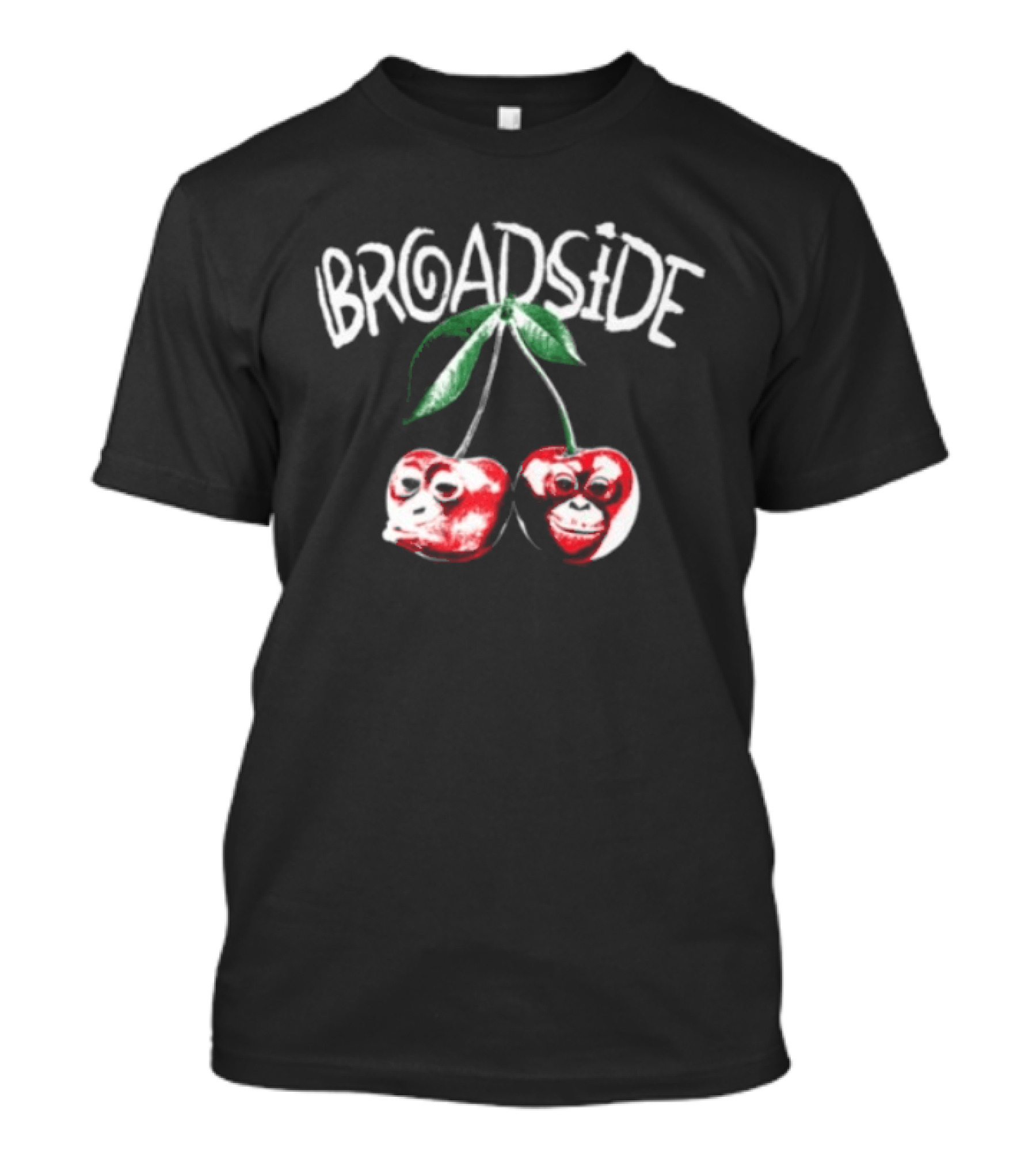 Broadside Chimpy Red Cherry Graphics With Green Leaves T-Shirt