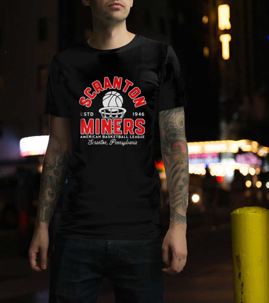 Scranton Miners Estd 1946 American Basketball League Scranton Pennsylvania T-Shirt