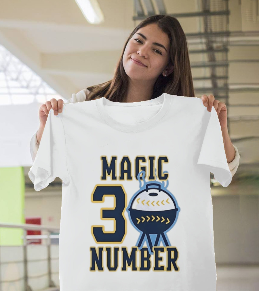 Milwaukee Brewers Magic Number 3 Baseball Grill Sports T-Shirt