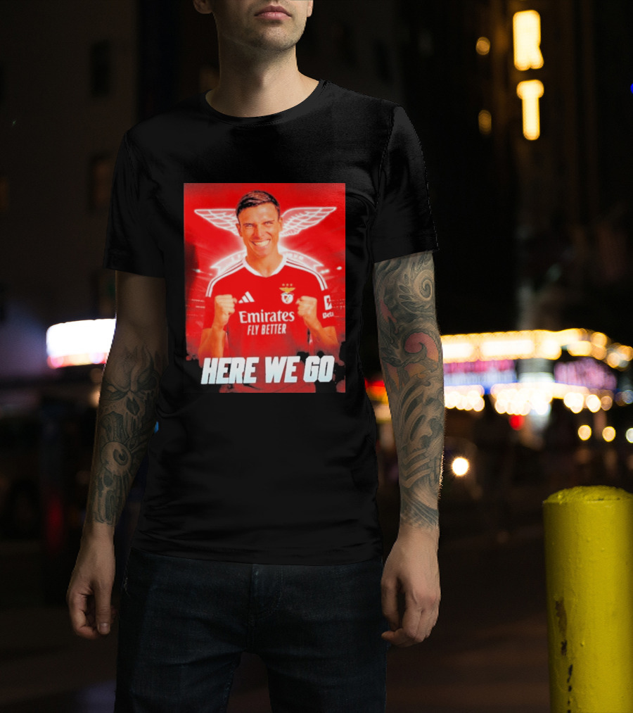 João Palhinha Benfica Transfer Here We Go Emirates Fly Better T-Shirt