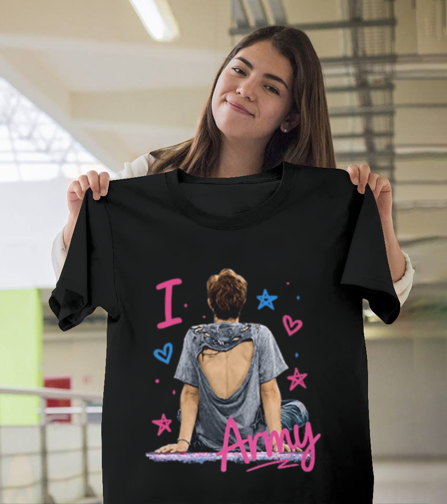 I Love Army Joonie BTS Stars Hearts T-Shirt