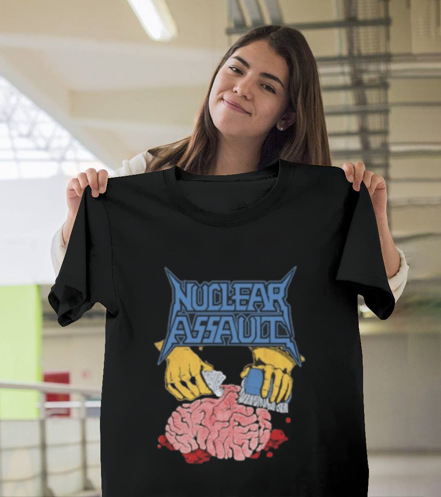 Nuclear Assault Brain Scrubbing Art Beyond Human Store Po Box Leftovers T-Shirt
