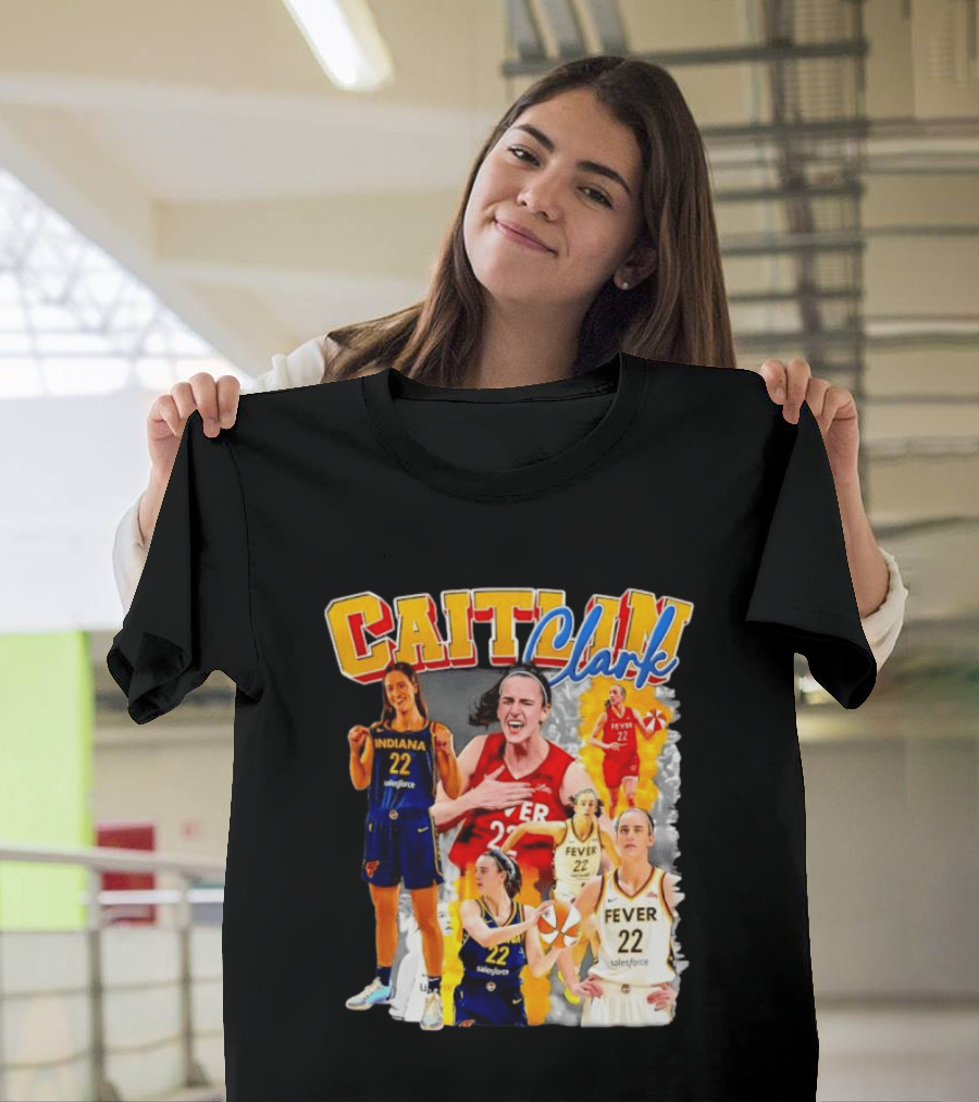 Caitlin Clark Indiana Fever 22 Basketball Athlete Action Montages T-Shirt