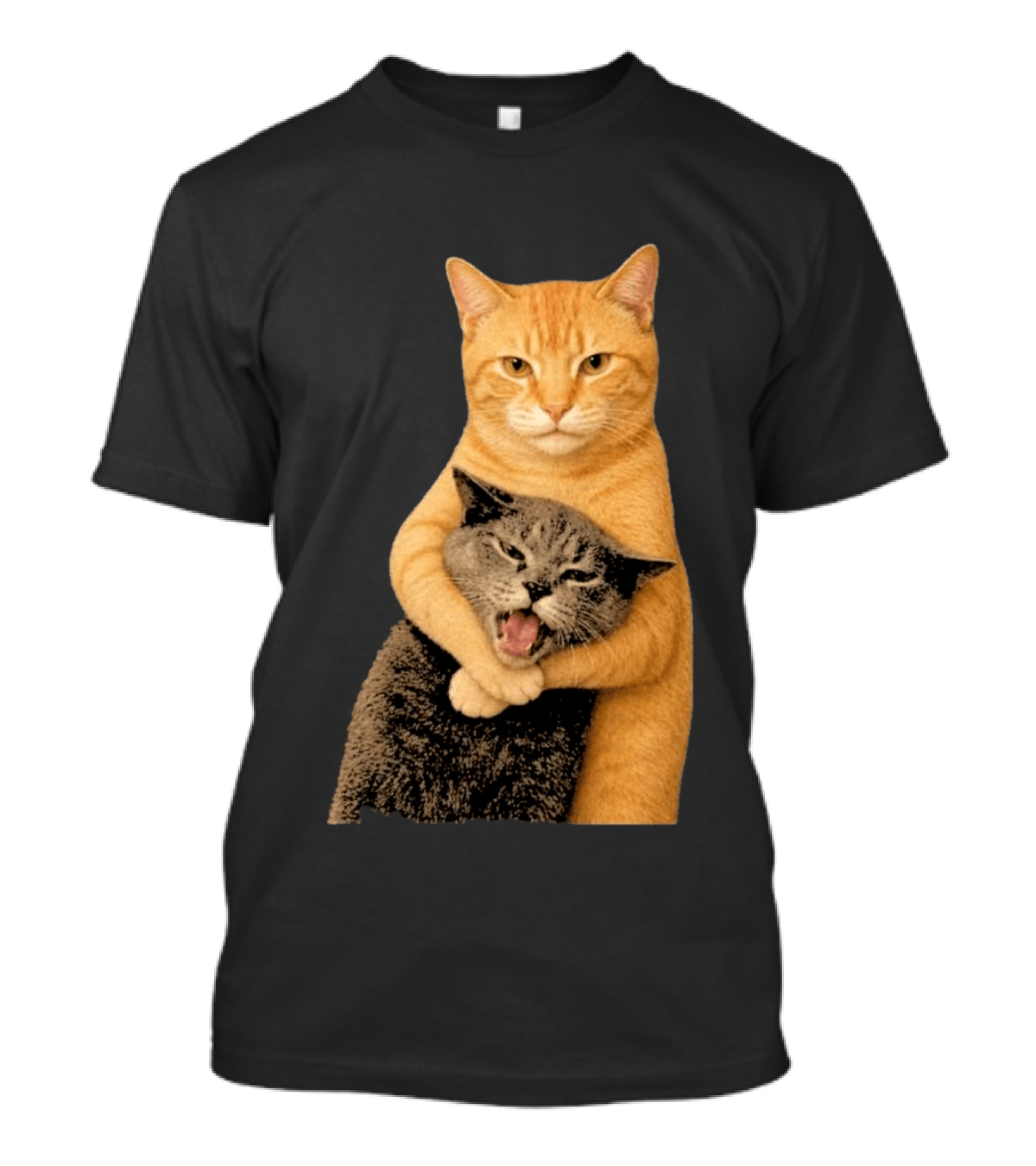 Cat Fight Meme Hugging Cats Funny Pet Lovers T-Shirt