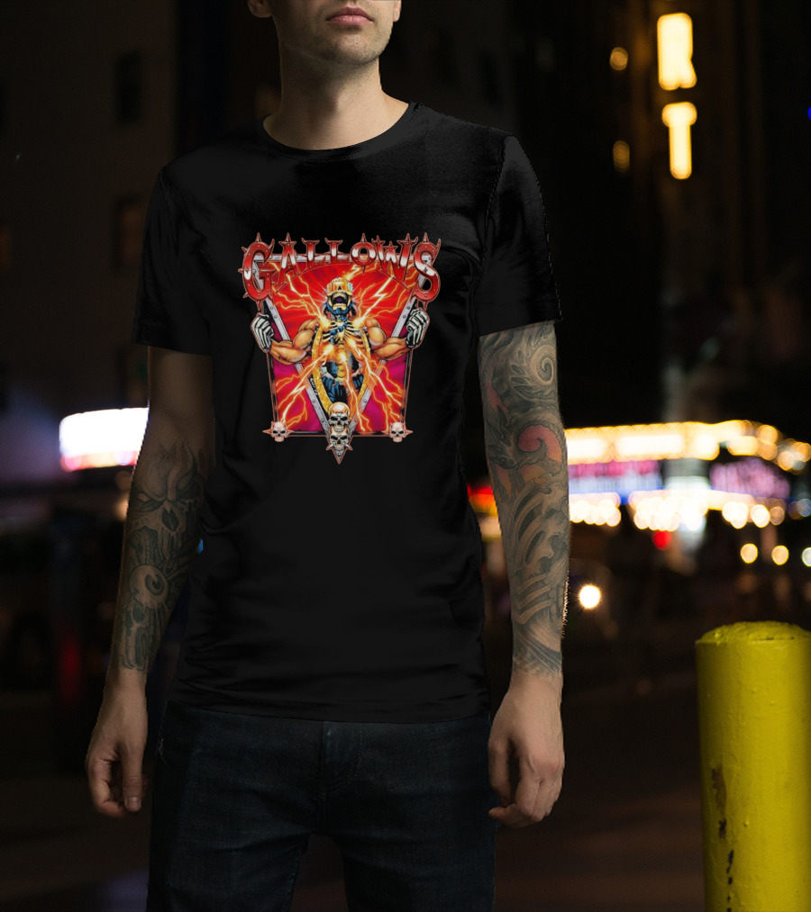 Gallows Wrestling Skull Warrior Electric Power T-Shirt