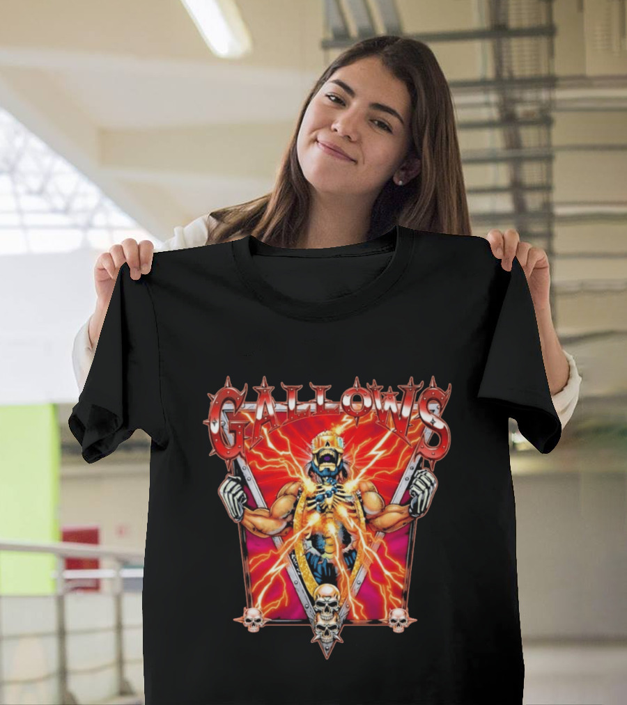 Gallows Wrestling Skull Warrior Electric Power T-Shirt