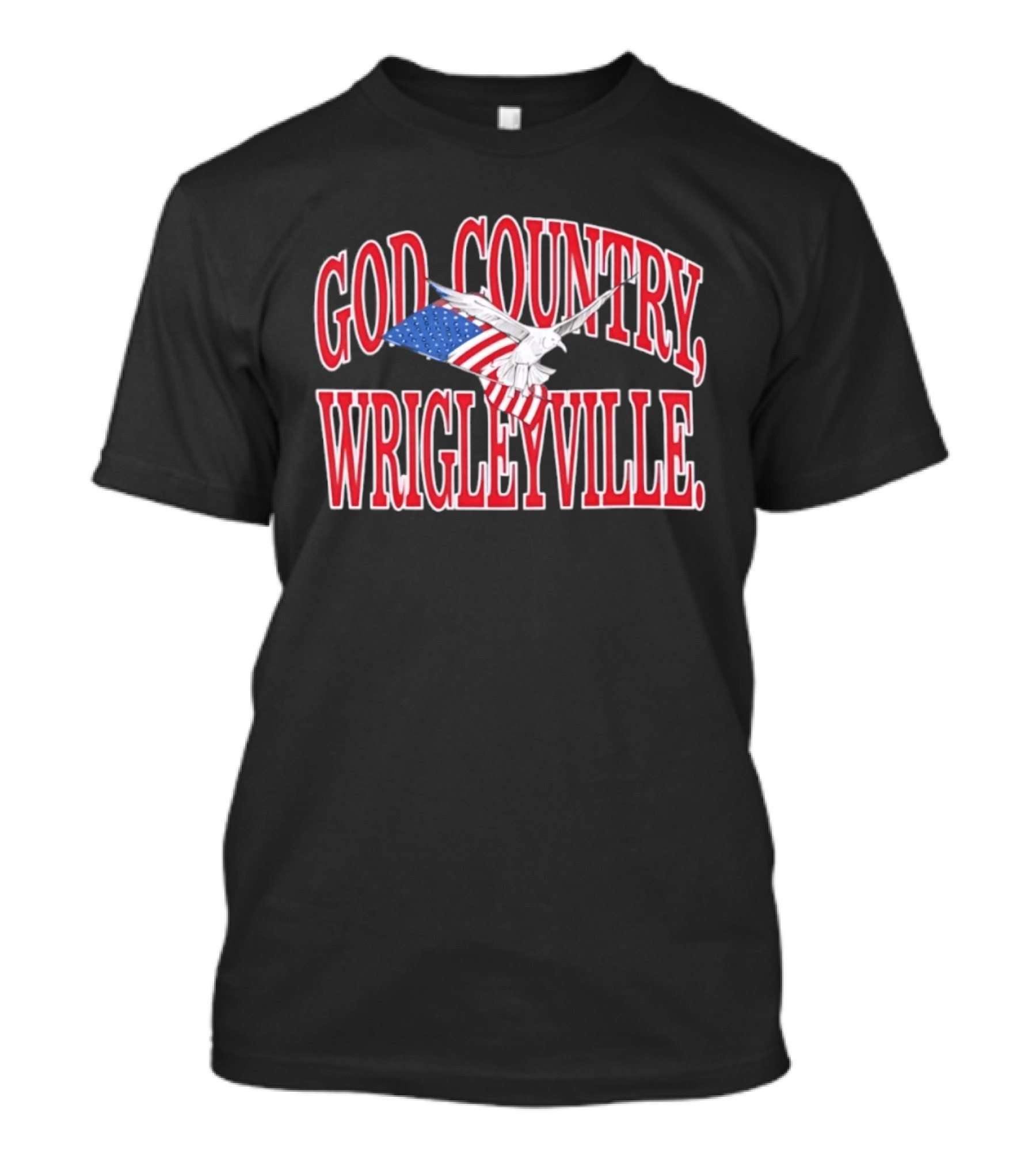 God Country Wrigleyville Chicago Cubs Patriotic American Flag T-Shirt