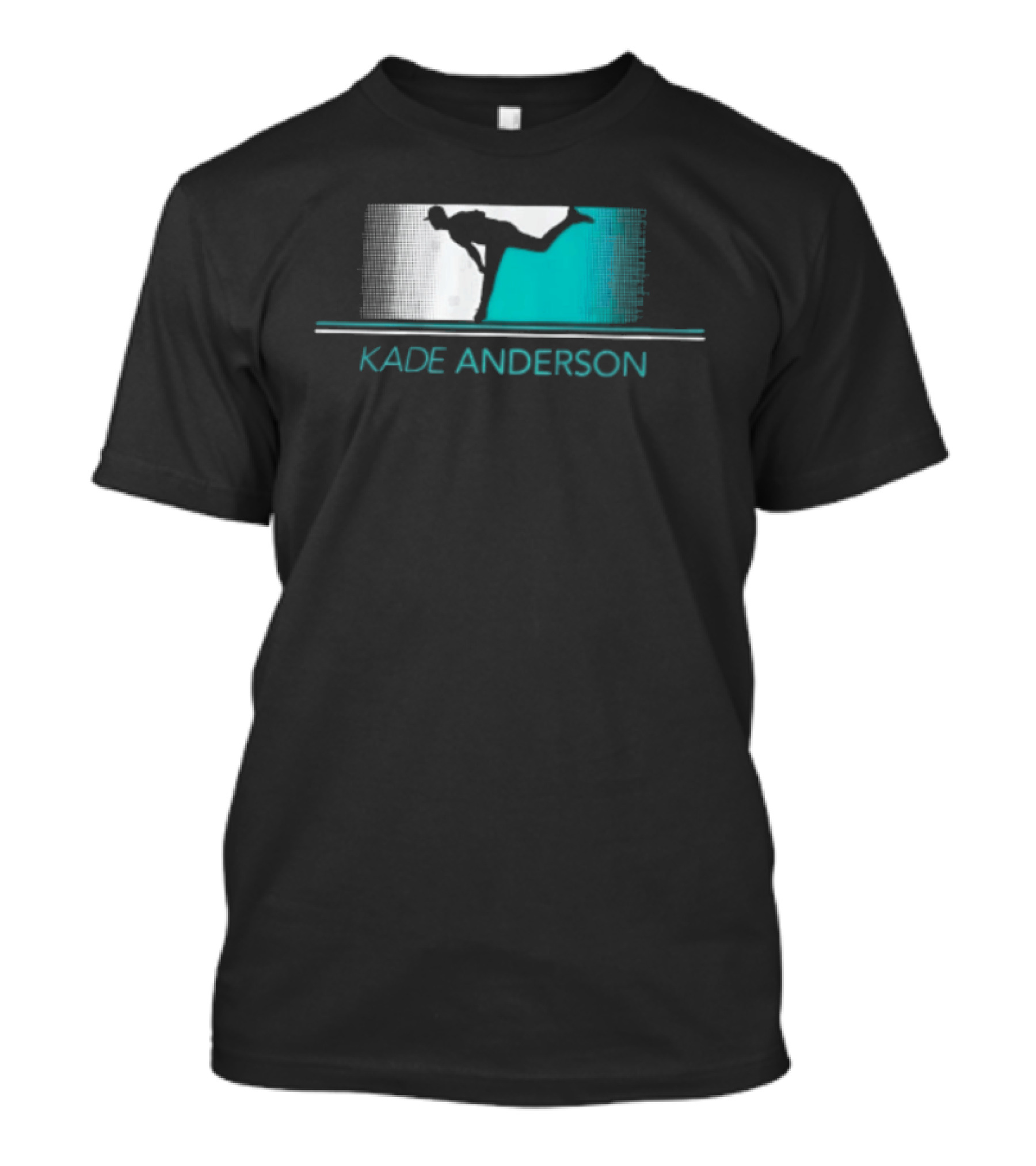 Kade Anderson Baseball Pitcher Halftone Teal T-Shirt