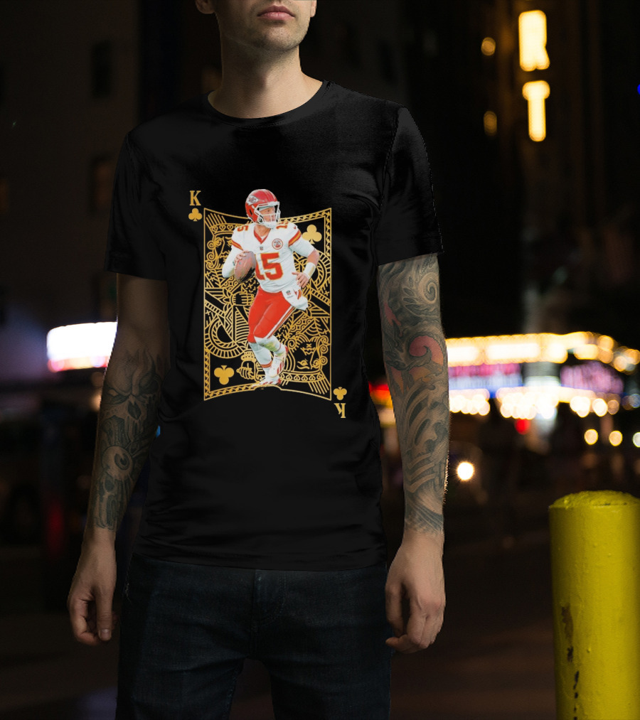 Patrick Mahomes II Kansas City Chiefs King Of Clubs Football Card T-Shirt
