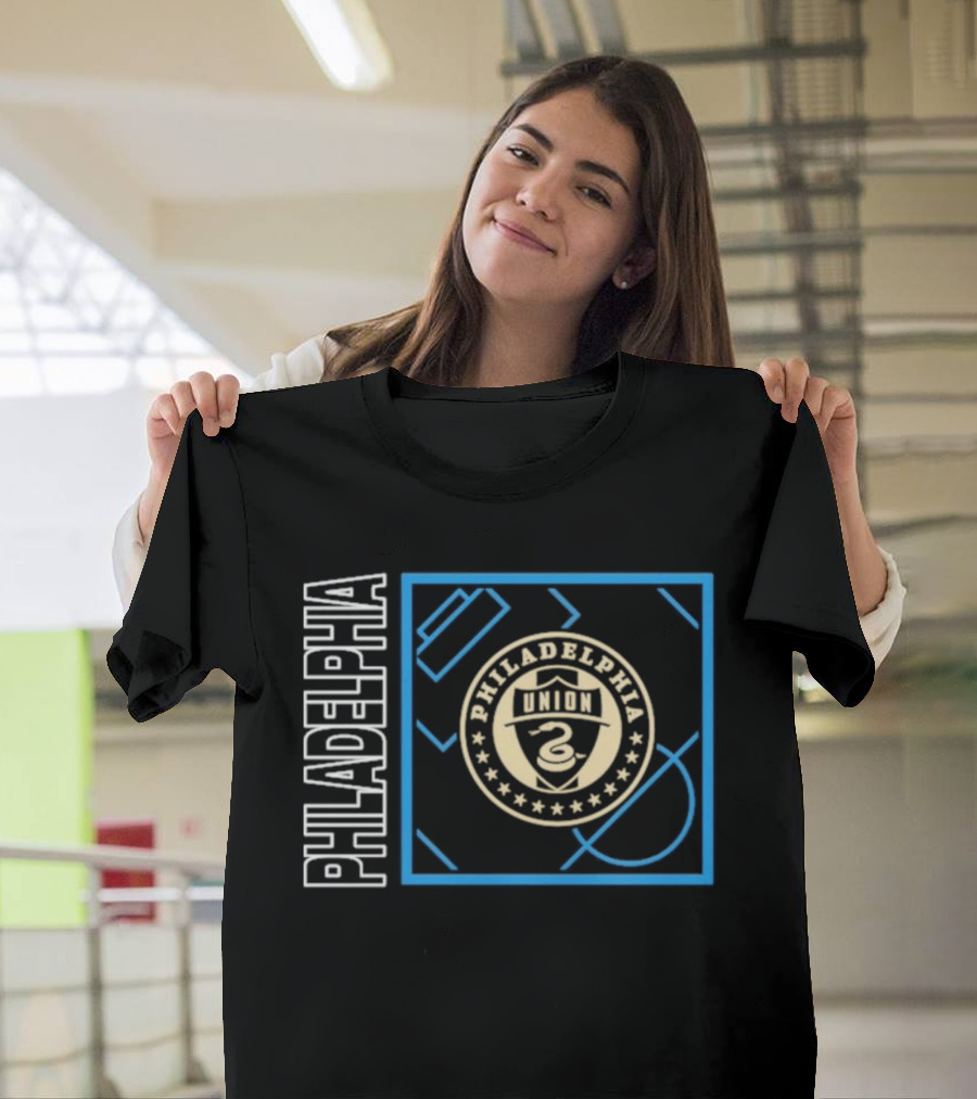 Philadelphia Union Black Big Tall Home Field Pop Personalized Soccer Gear T-Shirt