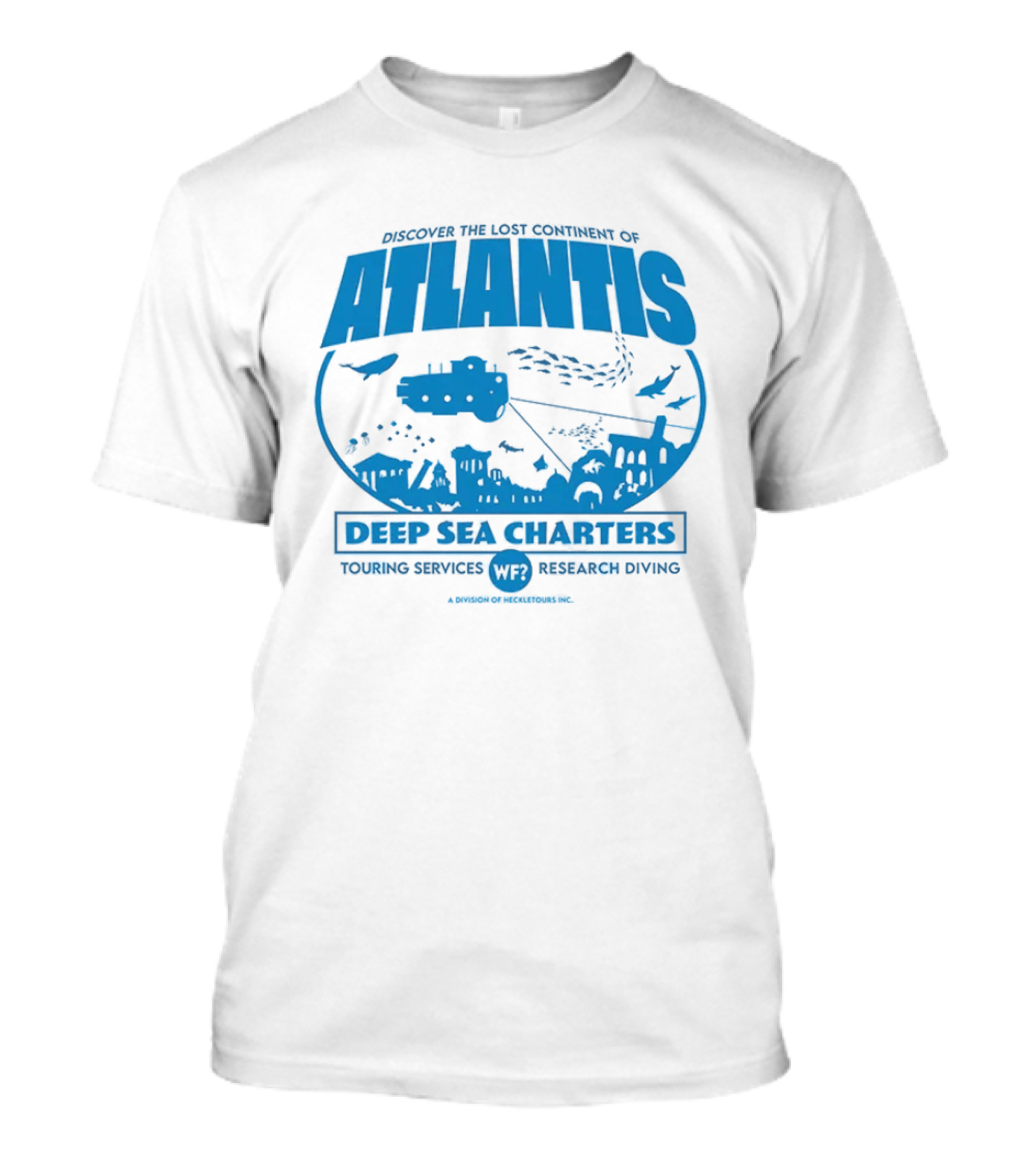 Atlantis Deep Sea Charters Heckletours Discover The Lost Continent Scuba Services Research Diving T-Shirt