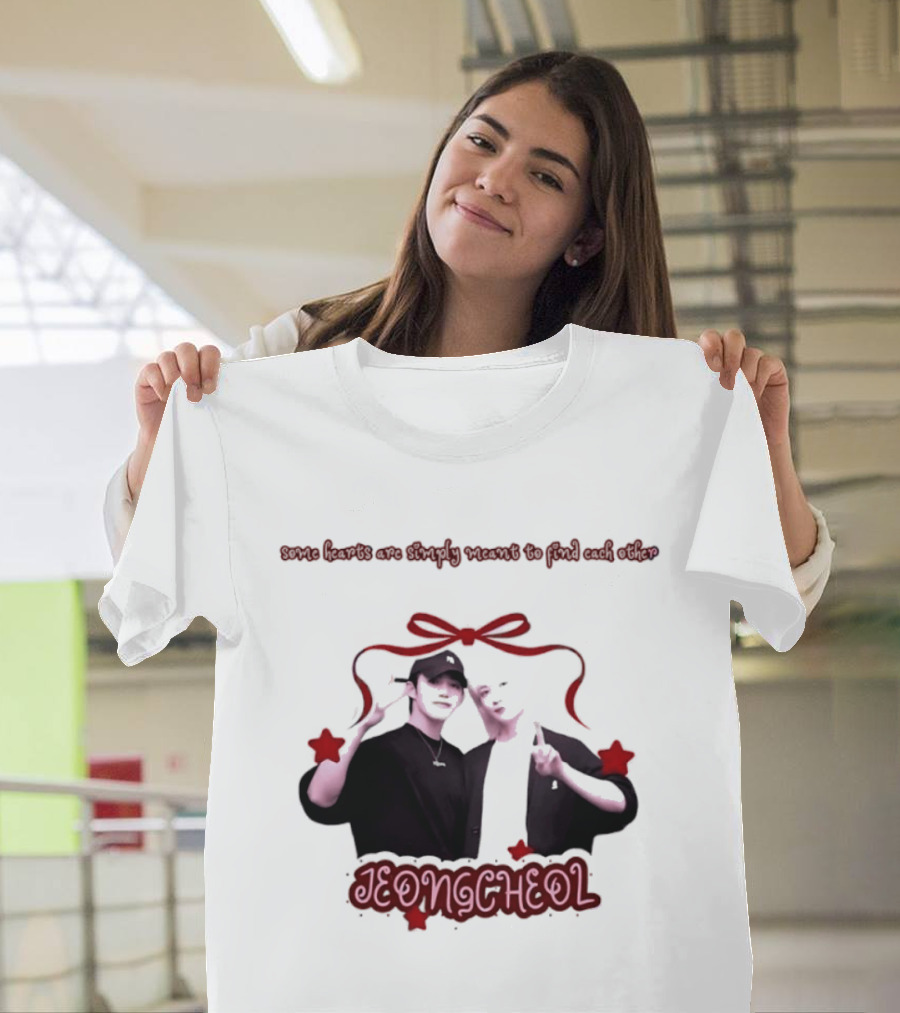 Jeongcheol Some Hearts Are Simply Meant To Find Each Other Red Bow Stars T-Shirt