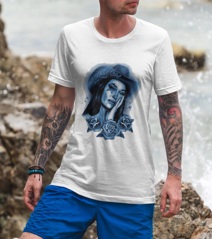 Kacey Musgraves Middle Of Nowhere Tour 2026 Loneliest Girl Airbrush Roses Blue Hat T-Shirt