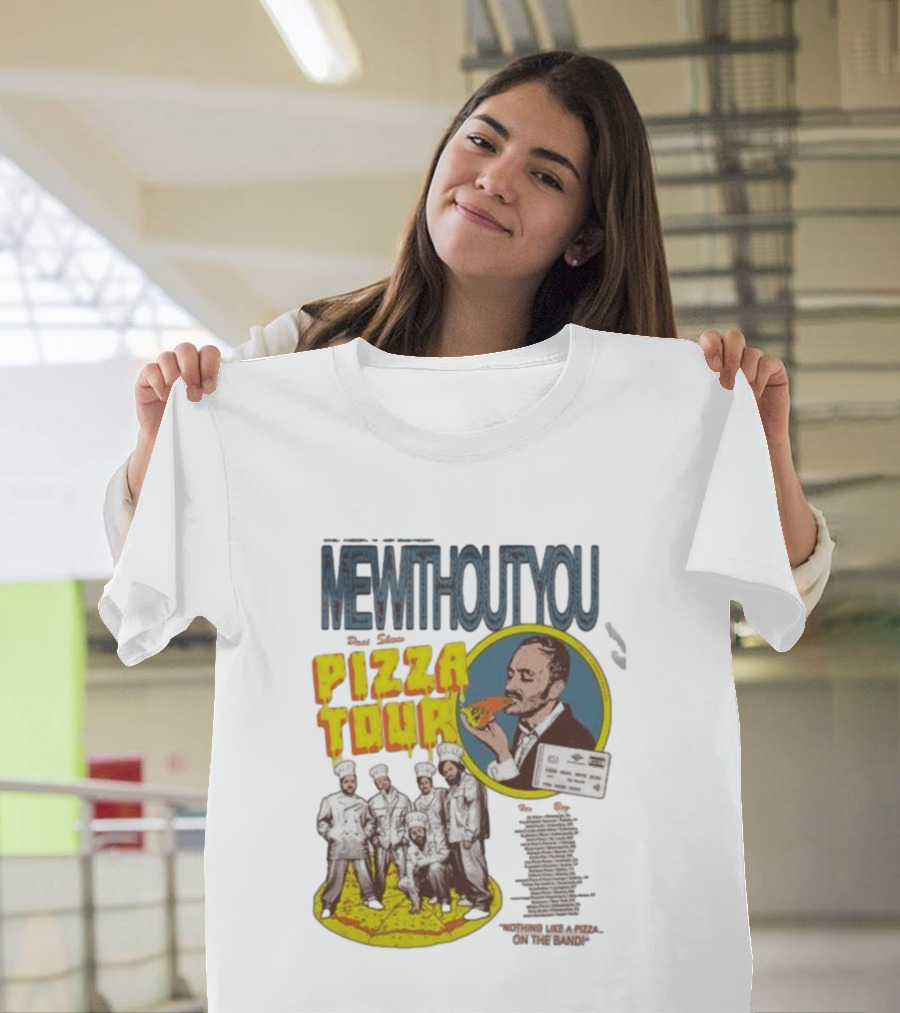 MeWithoutYou Pizza Tour Band Eating Slice T-Shirt