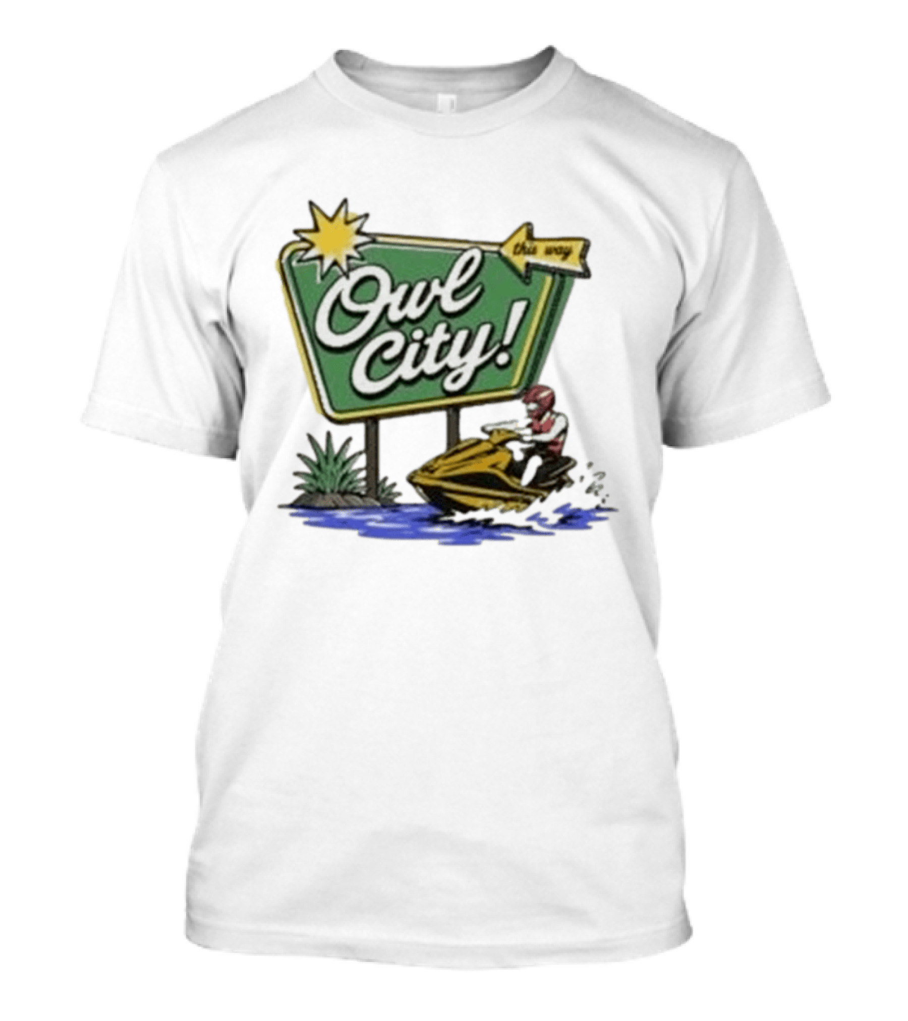 Owl City Music Welcome To Owl City Jet Ski Adventure Sign T-Shirt