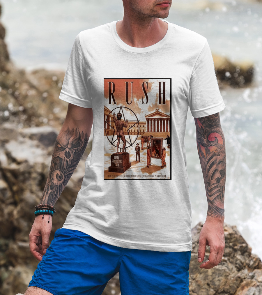 RUSH Fifty Something Tour Philadelphia Xfinity Mobile Arena Aug 21 23 2026 T-Shirt
