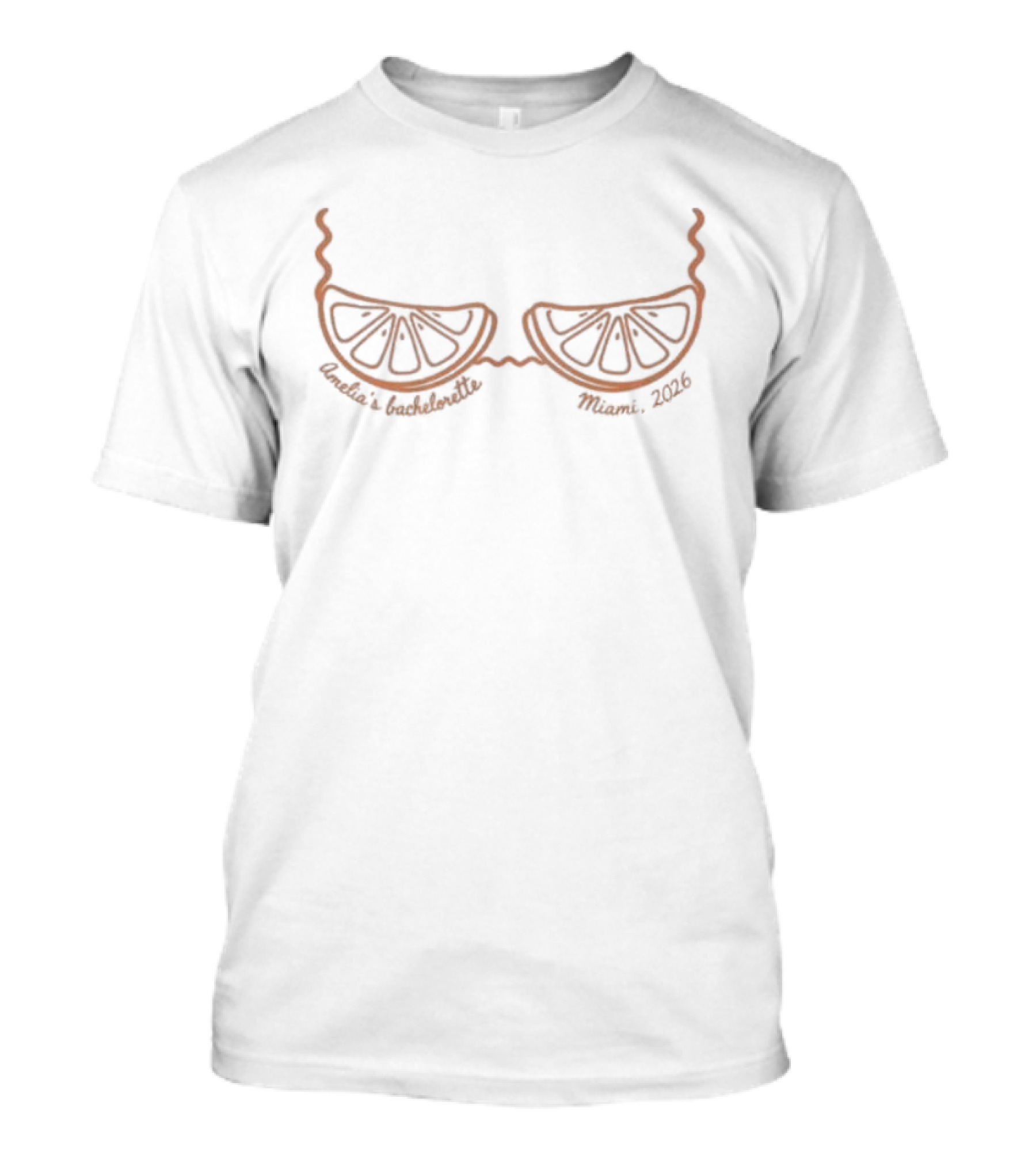 Summer Bikini Bachelorette Party Miami 2026 Orange Slices Glasses T-Shirt