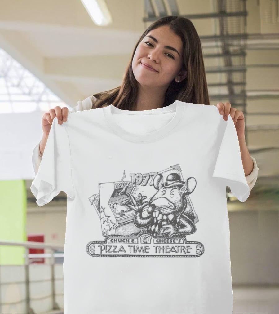 Chuck E Cheese's Pizza Time Theatre Vintage 1977 Pong Game Promo T-Shirt