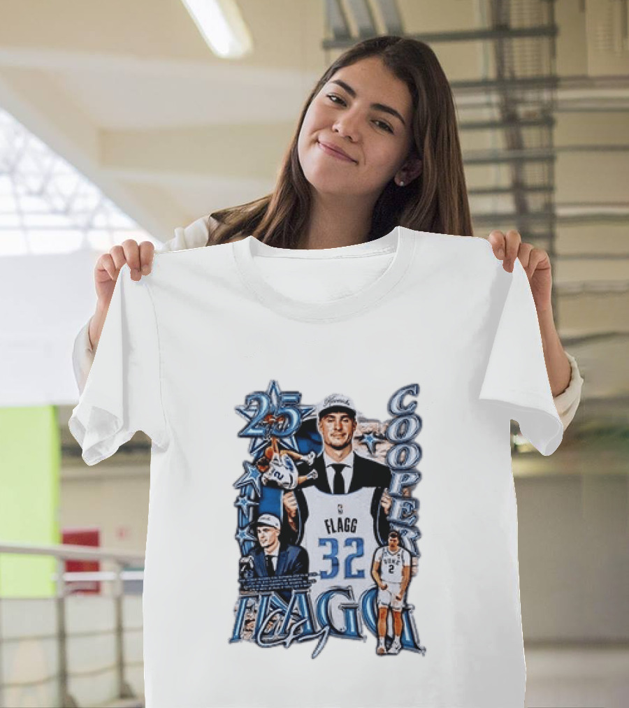 Dallas Mavericks Cooper Flagg Draft Day Selection Number 32 T-Shirt
