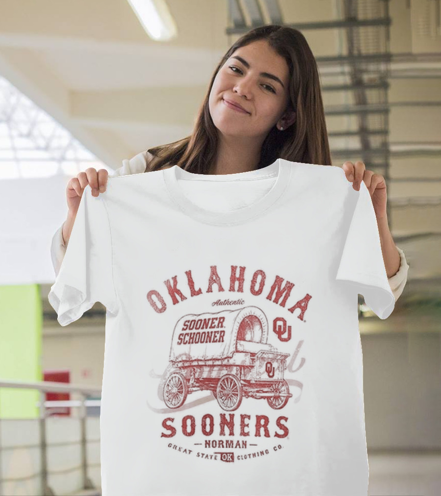 Oklahoma Sooners Norman Great State OK Clothing Co Vintage Wagon T-Shirt