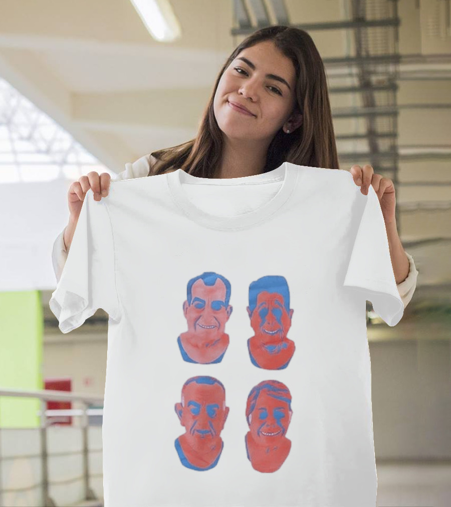 Point Break Anything To Catch The Perfect Wave Presidents Parody Faces T-Shirt