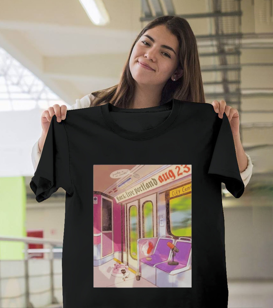 Fear& Live Portland Aug 23 Subway Scene With City Center Graffiti And Microphone T-Shirt