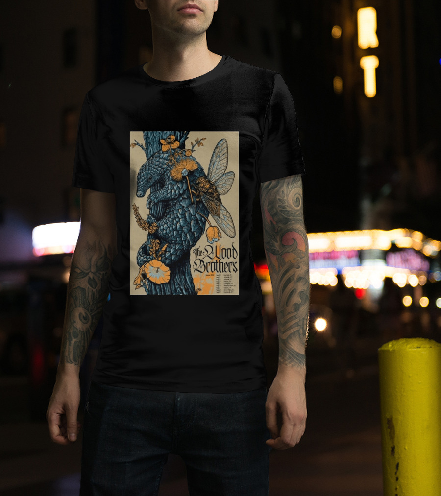 The Wood Brothers August 20 2026 Nashville TN Tour Pangolin And Cicada T-Shirt