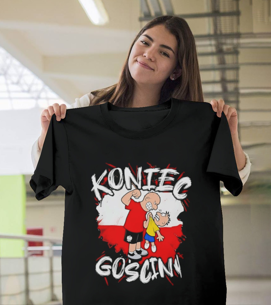 Koniec Gosciny Polish Football Cartoon Polska Flag T-Shirt
