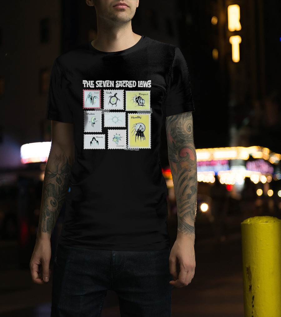 Native American The Seven Sacred Laws Love Truth Respect Wisdom Humility Honesty Courage T-Shirt