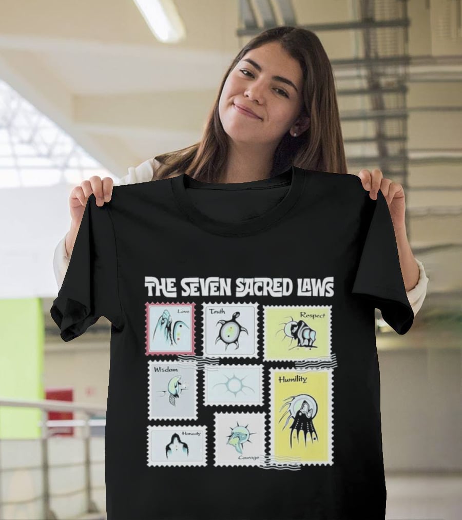 Native American The Seven Sacred Laws Love Truth Respect Wisdom Humility Honesty Courage T-Shirt