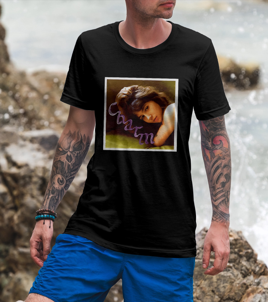 Clairo Charm Album Cover Art Vintage Portrait With Purple T-Shirt