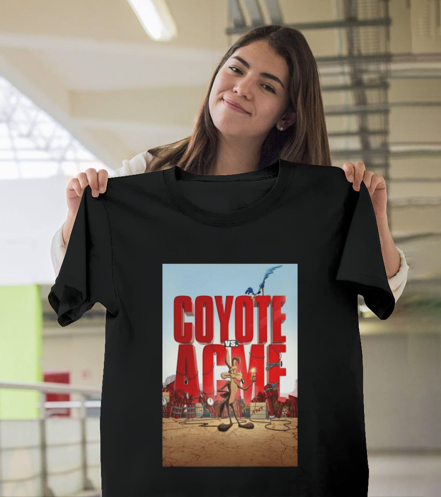 Coyote Vs. Acme Explosive Showdown With Cartoon Rivals T-Shirt