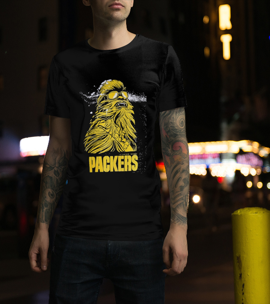 Disney Marvel Chewbacca Packers Collaboration Star Wars X Green Bay Fan T-Shirt