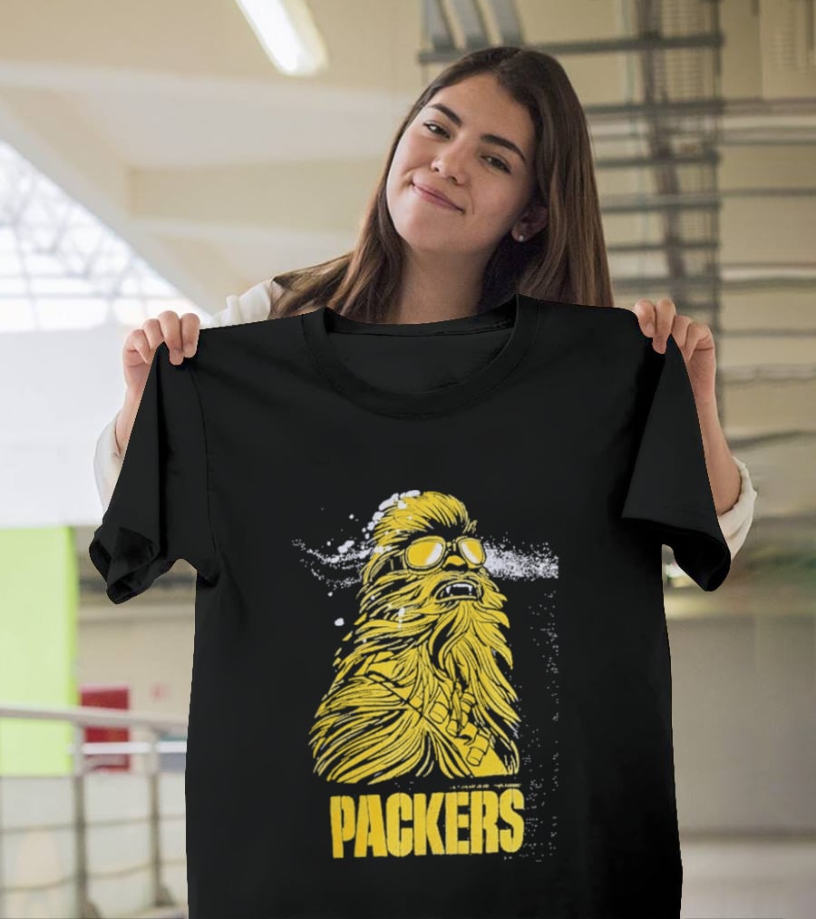 Disney Marvel Chewbacca Packers Collaboration Star Wars X Green Bay Fan T-Shirt