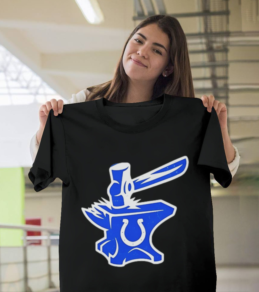 Indianapolis Colts Anvil Hammer Icon With Team Horseshoe T-Shirt