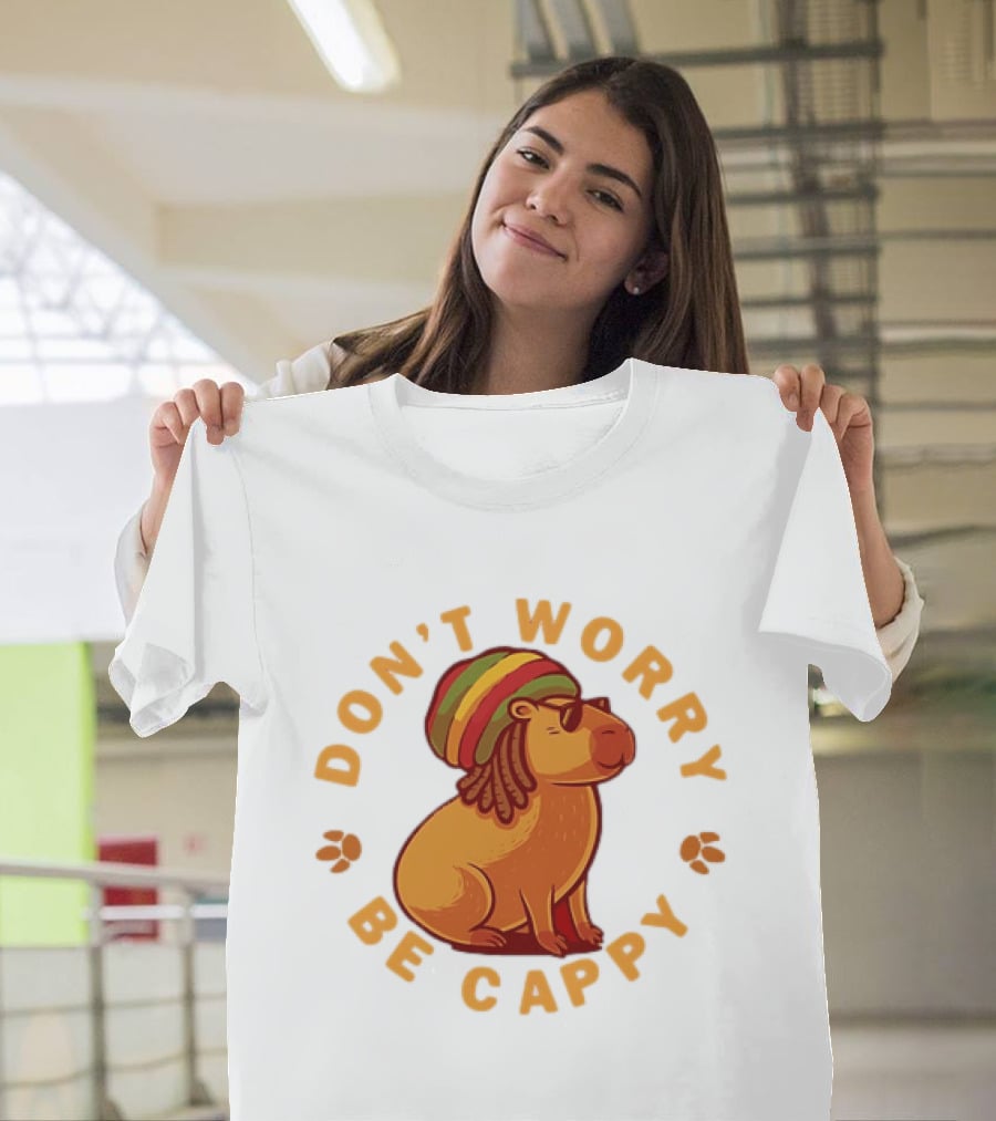 Don't Worry Be Cappy Reggae Rasta Capybara T-Shirt