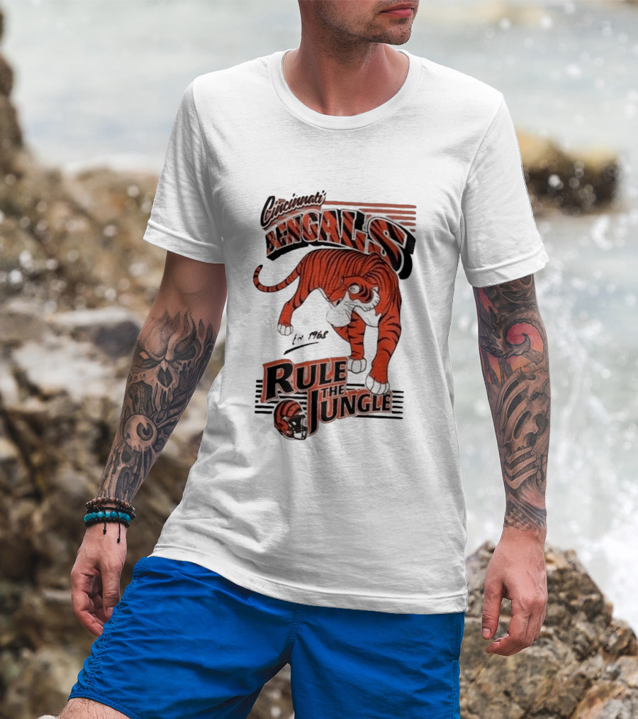 Cincinnati Bengals Rule The Jungle Tiger Graphic NFL Fan T-Shirt