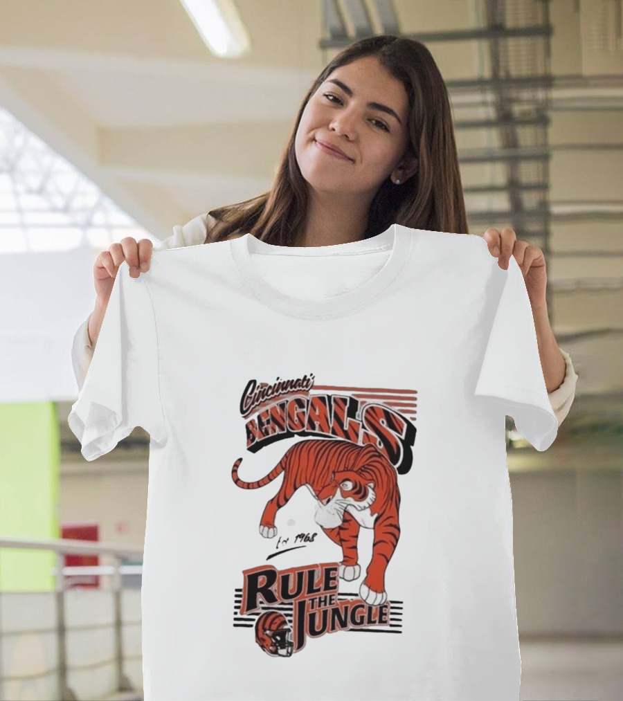 Cincinnati Bengals Rule The Jungle Tiger Graphic NFL Fan T-Shirt
