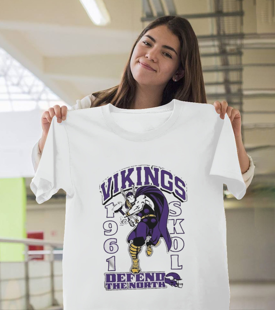 Vikings Skol 1961 Defend The North Thor Minnesota T-Shirt