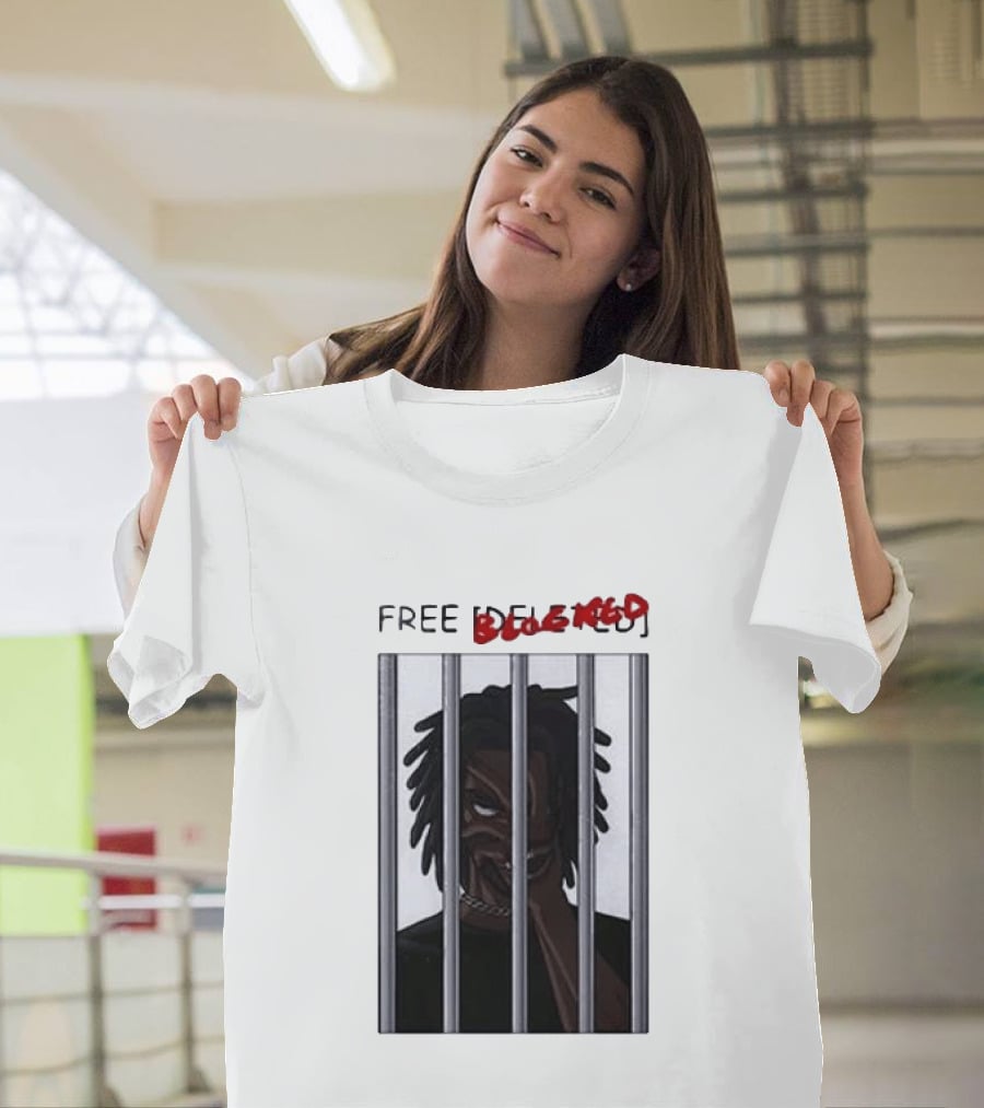 Free Blocked The Commissary Villain Dept Character Behind Bars T-Shirt