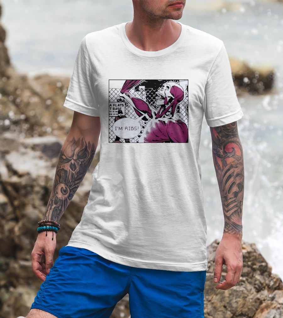 I'm Ribs Comic Panel Skeleton Pop Art Muscular Anatomy T-Shirt