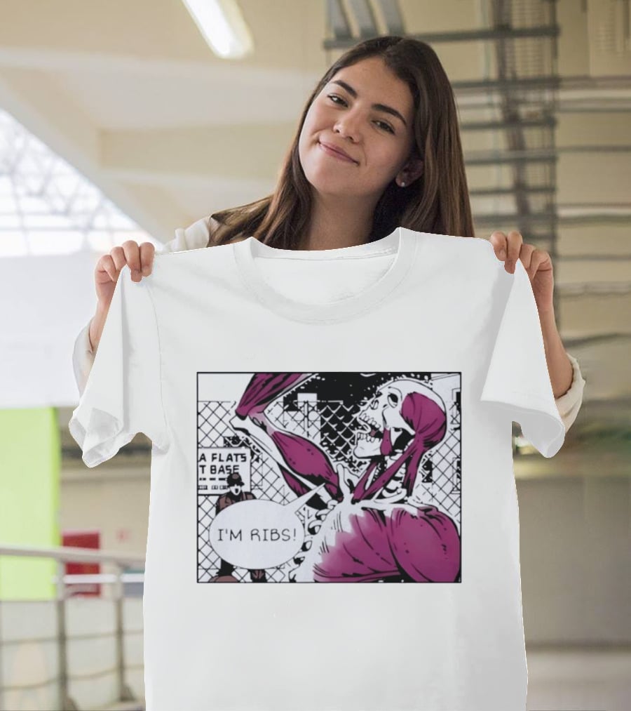I'm Ribs Comic Panel Skeleton Pop Art Muscular Anatomy T-Shirt