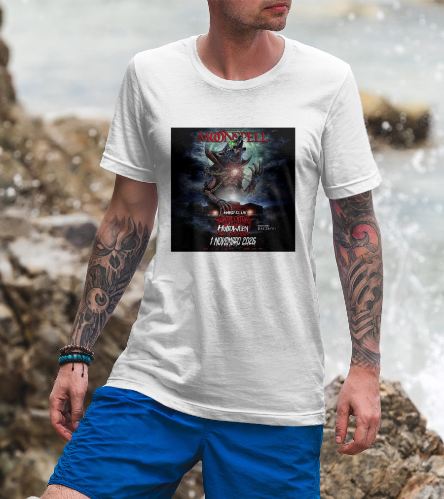 Moonspell Hard Club Data Extra 1 Novembro 2026 Halloween Concerto Especial Porto T-Shirt
