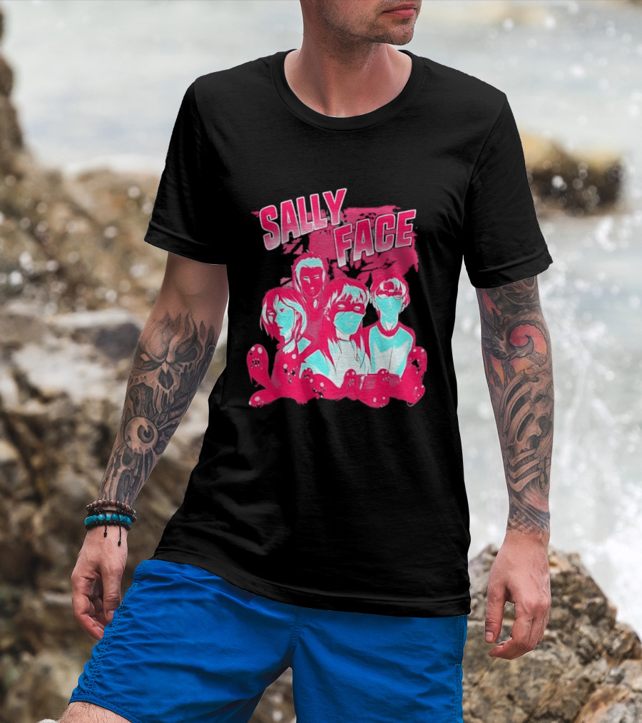 Sally Face Characters Group Indie Game Sal Fisher T-Shirt