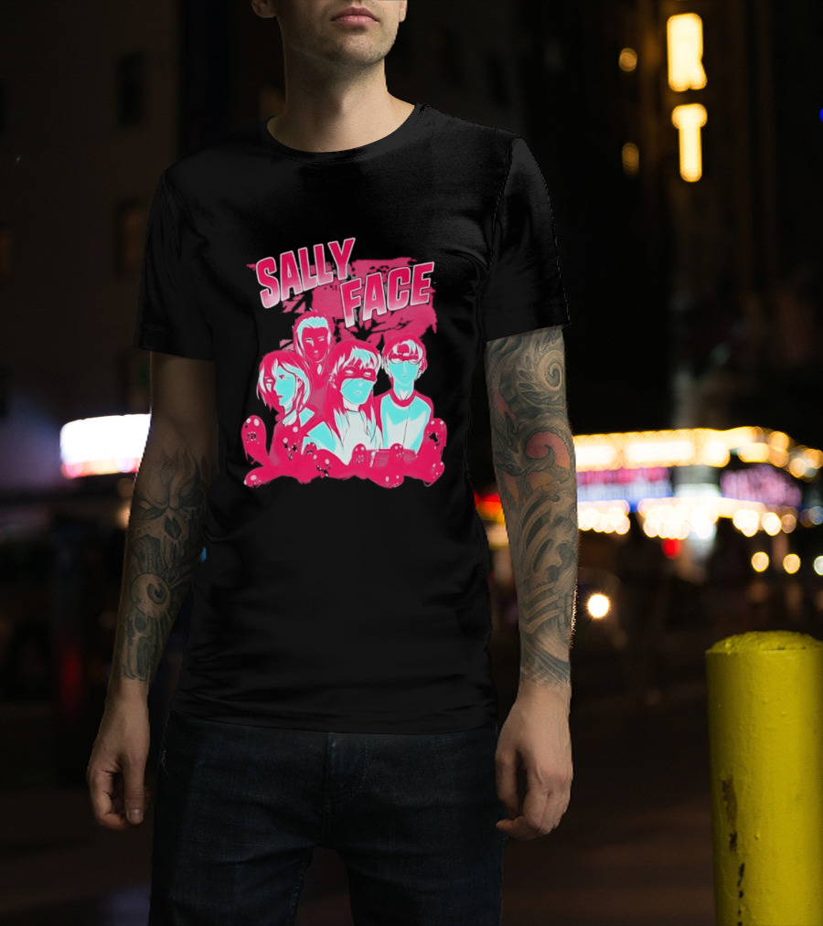 Sally Face Characters Group Indie Game Sal Fisher T-Shirt