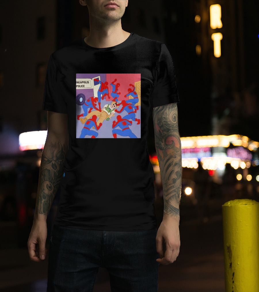 Spider Man Minneapolis Police Kicking Jake Lang T-Shirt