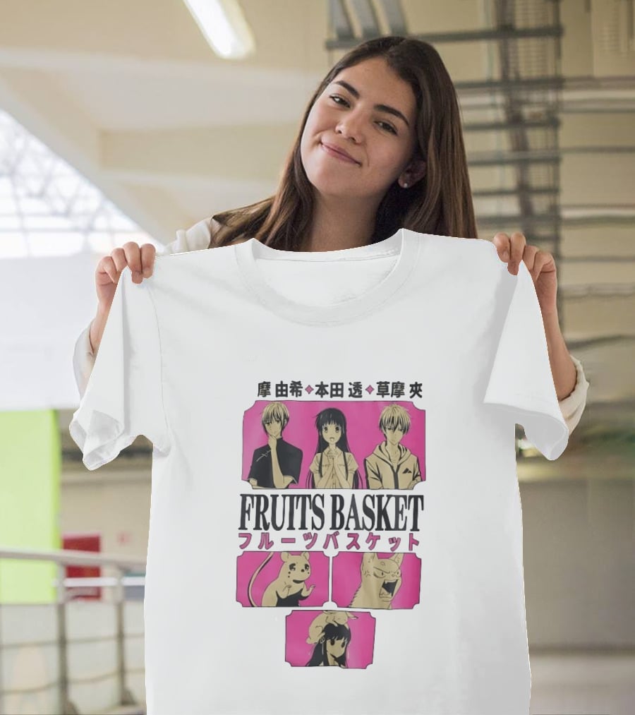 Fruits Basket Tohru Honda Yuki Sohma Kyo Sohma Characters Manga Art Japanese T-Shirt