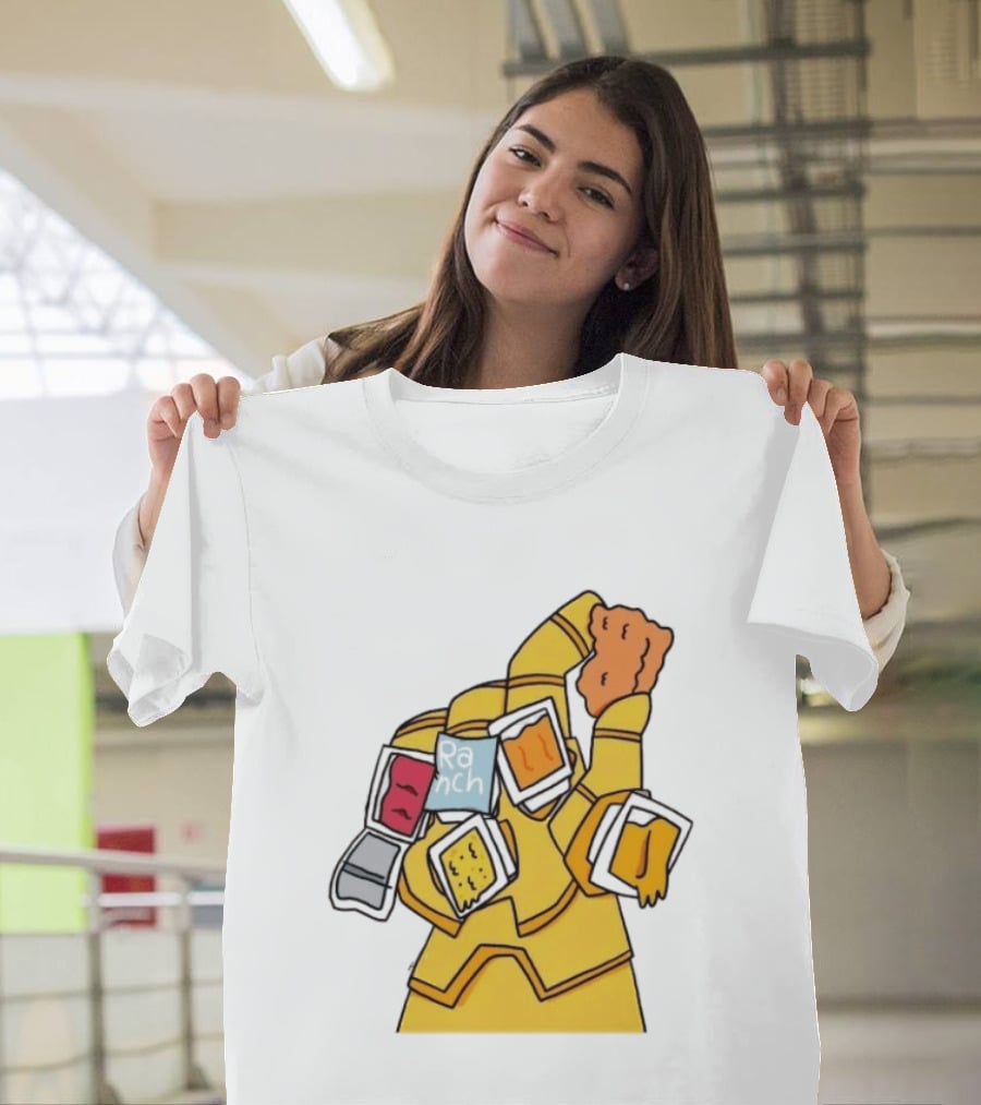 Infinity Gauntlet With Chicken Nugget And Sauce Containers Meme T-Shirt